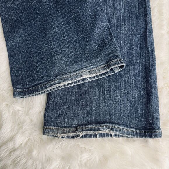 Levis 542 Flare Jeans 14/16W (35 x 30) Blue Low Waist Stretch Womens - Picture 7 of 10